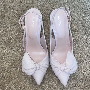 Aldo blush suede sling back pumps